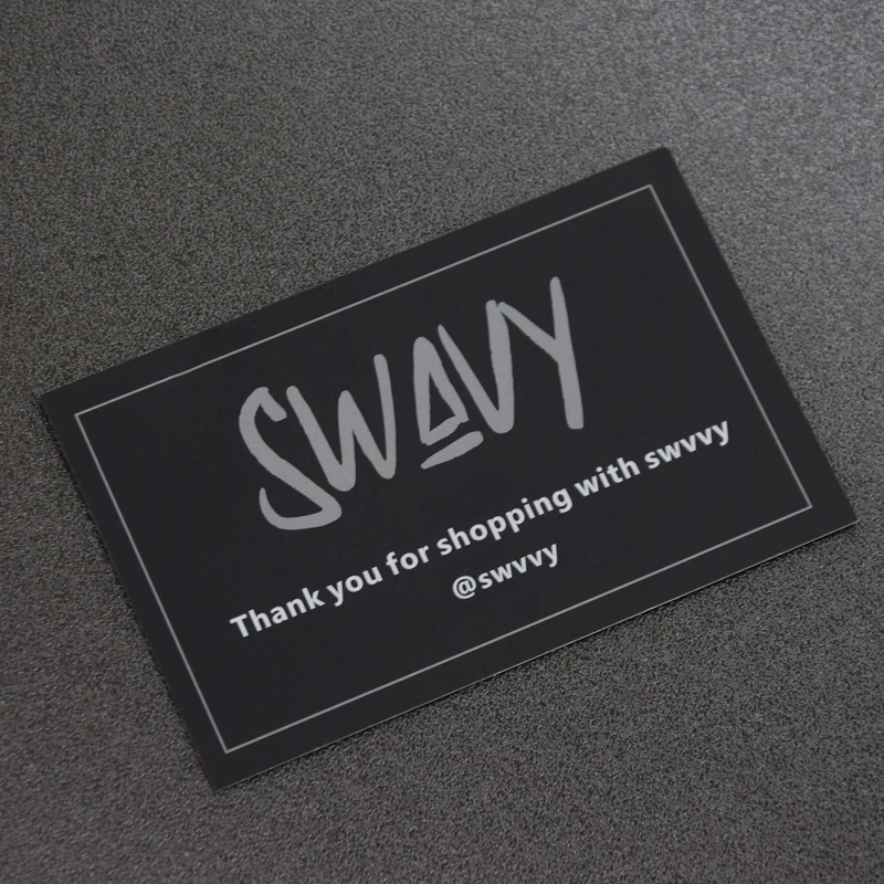 customized personalised logo black thank you card post cards for small business