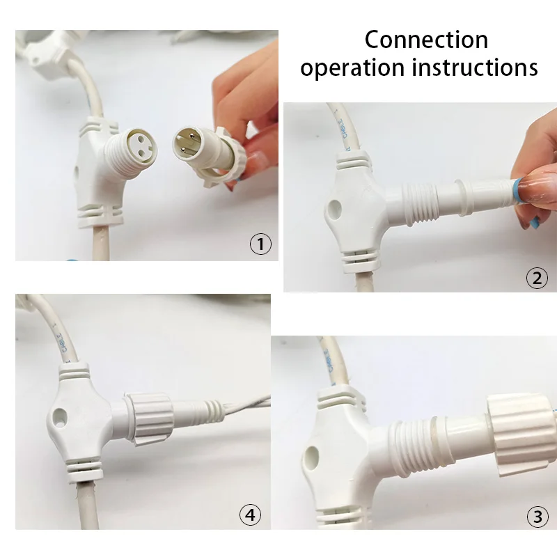 Ip44 Waterproof connectable white rubber cable LED curtain light string Festive Christmas wall decoration Lights