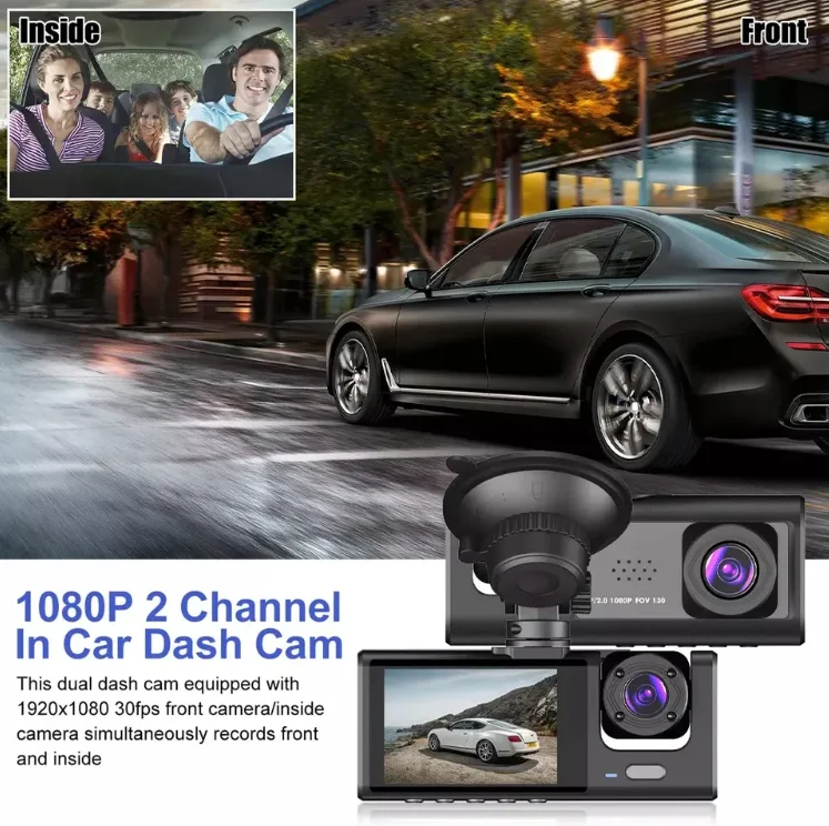 HD 1080P 3 Lens Camera Car DVR Dash Cam Video Recorder High Resolution Car Black Box