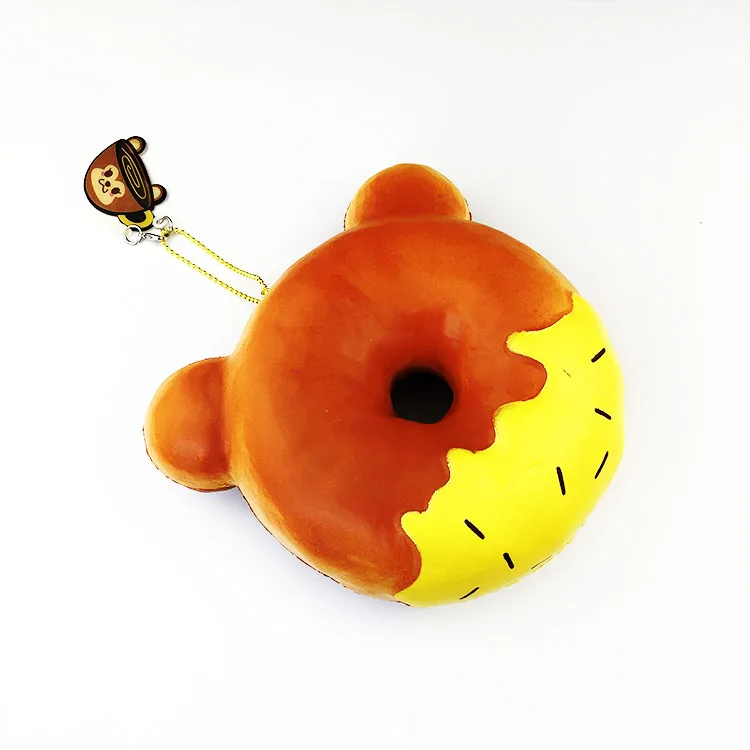 
Custom PU squeeze foam jumping slow rising squishy 3d soft scented donut bread food toys for kids. 
