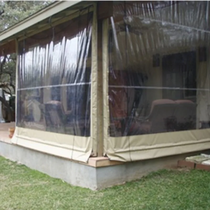 Lona прозрачный корпус для внутреннего дворика погодные шторы виниловые занавески из ПВХ улицы с прозрачной панелью