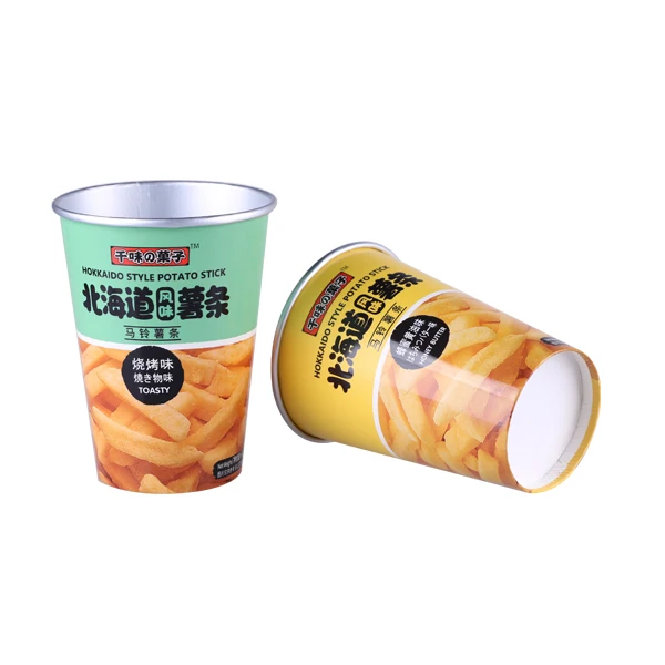 12oz Factory Price Custom Printed Disposable Aluminium Foil Coated Paper Cup with Cover for Snacks