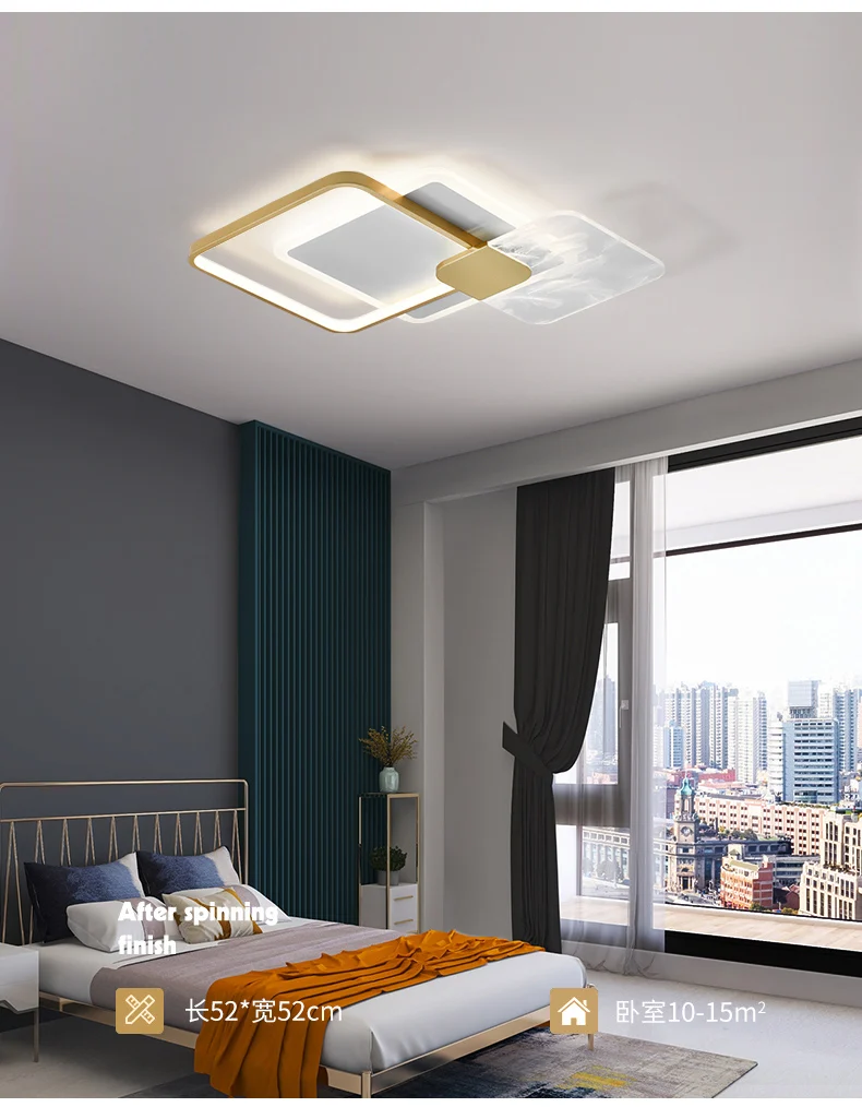 Square 520 acrylic light modern LED ceiling light fixed ring indoor bedroom living room dining room ceiling light
