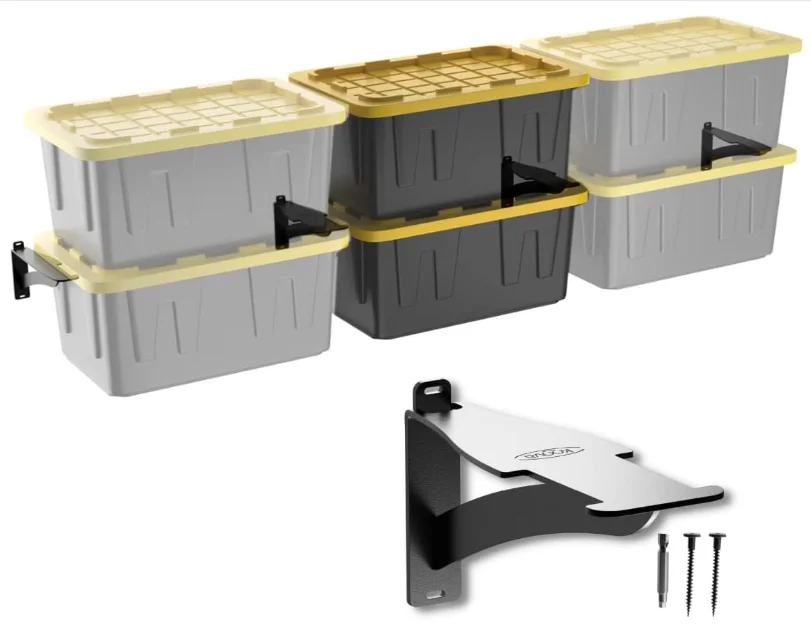 27-Gallon Bins Overhead Bin Rack for Container Ceiling Mount Adjustable Width Garage Storage Rack