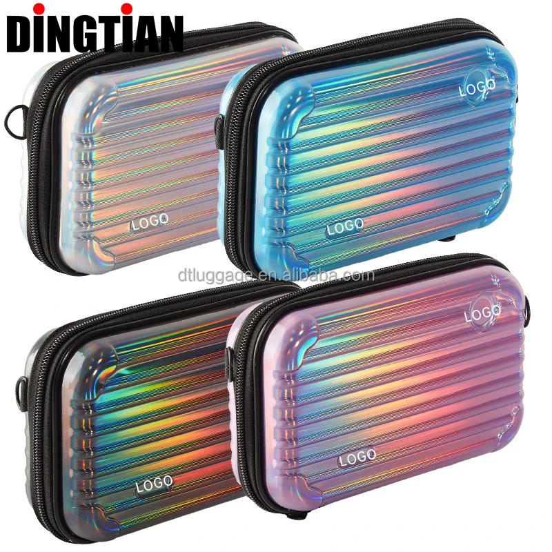 Mini Suitcase-Shaped Crossbody Mobile Phone and Wallet Bag ABS PC Material with Spinner Caster for Ladies and Women