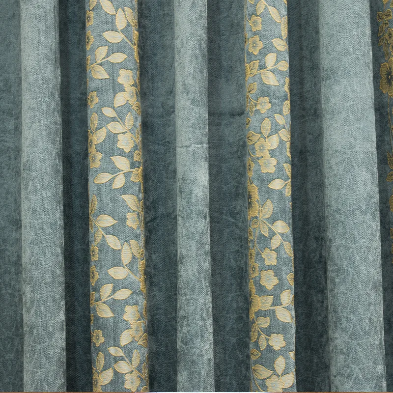 chenille jacquard bedroom valance curtain european solid blackout curtain