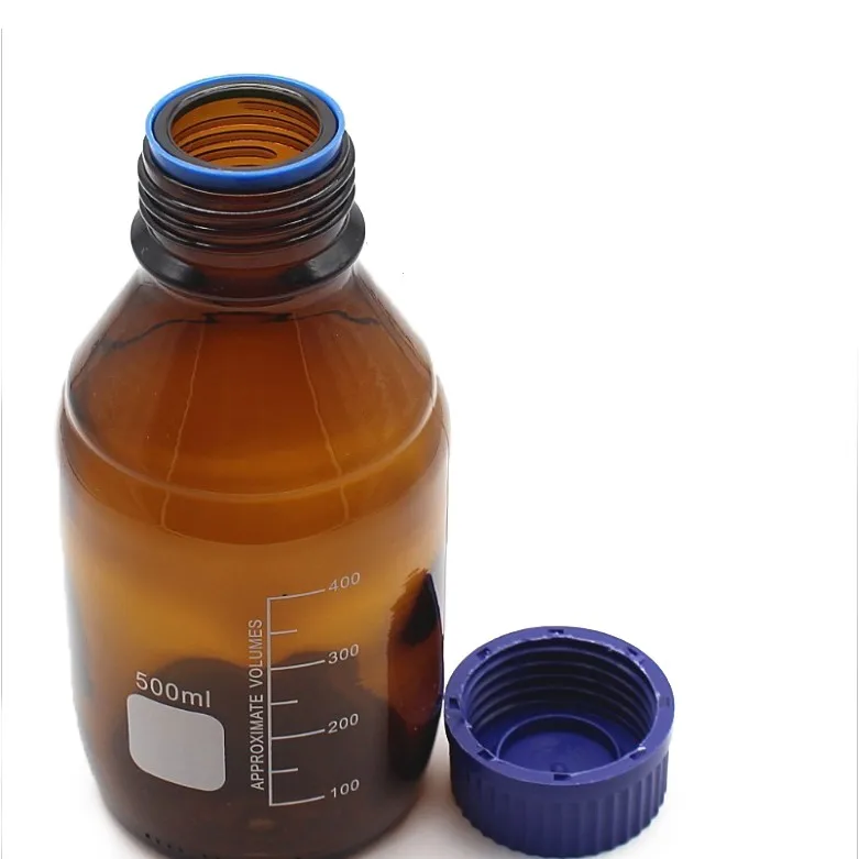 lab chemical glasswares glass stopper 500ml borosilicate reagent bottle