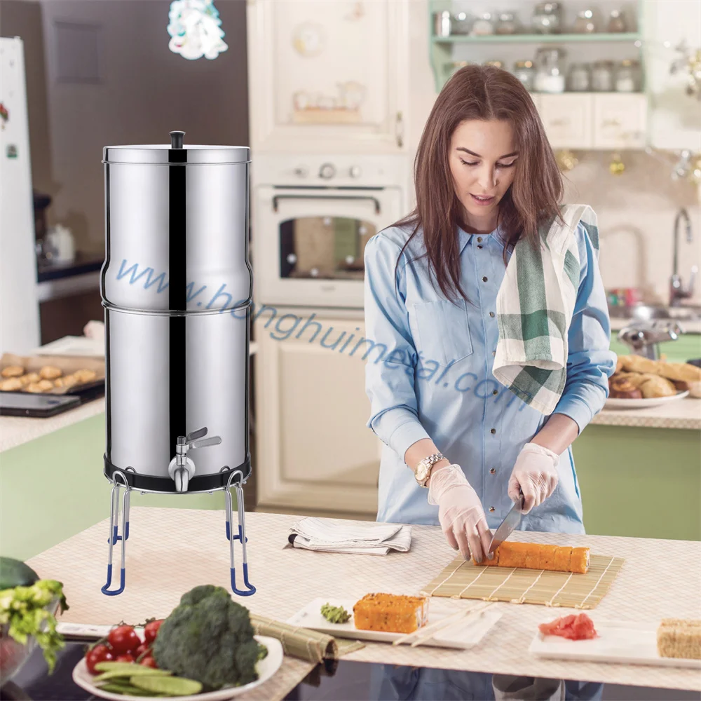 HONG HUI NSF 42& 372 LT-1.5A Camping Stainless Steel Water Purification Gravity Fed Water Filter System