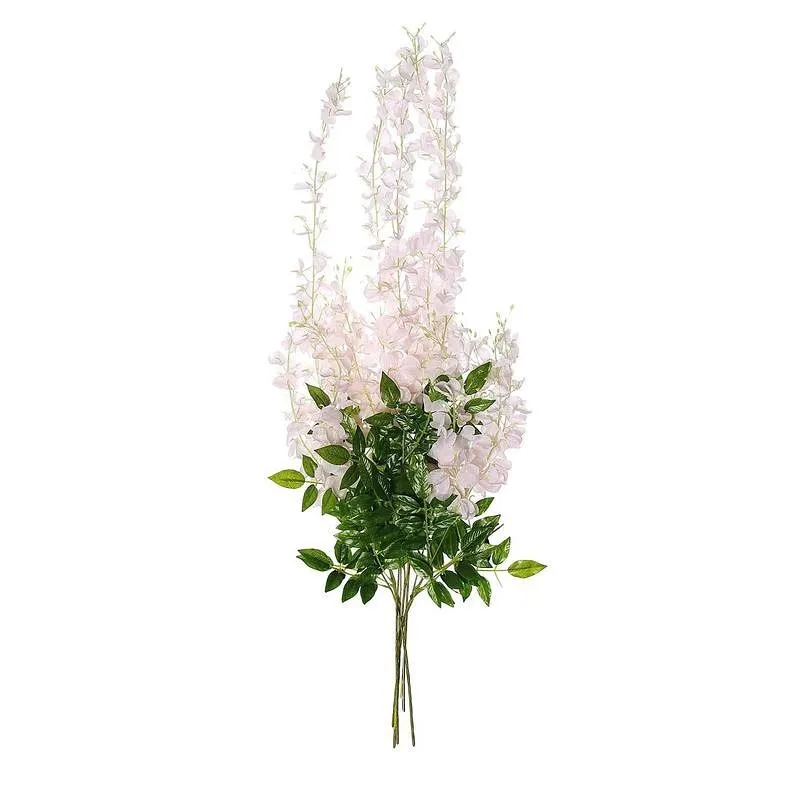 Good Quality Artificial Wedding Flower Wall Decoration For Free Samples 75cm 110cm 12pcs Hanging Wisteria Flowers