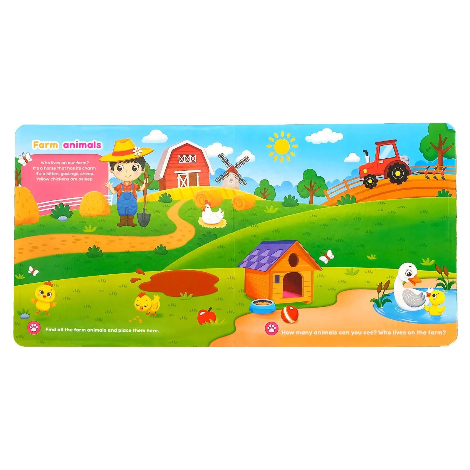 Magnetic playbook animal world book with magnets Activity book for kids, place the animals