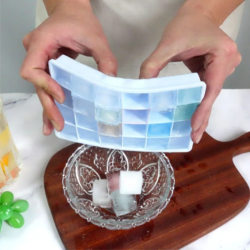Food Grade Silicone Square Ice Mold Maker for Freezer Easy Release Silicone 24 Holes Ice Cube Tray