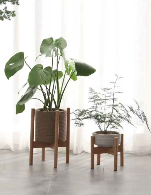 Plant Stand Indoor Bamboo Wood Holds Planter Pots for Plants and Flowers