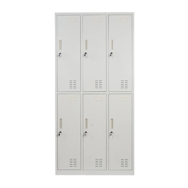 
Modern Steel Office Furniture 6 Door Cabinet Metal School Coat Locker 