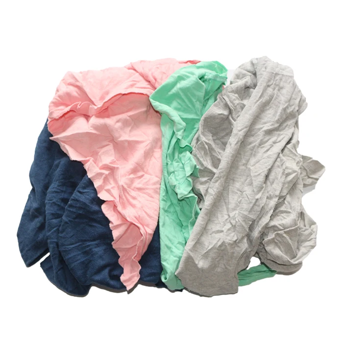 10KG 25KG Bales Used Clothes Mixed Rags Industrial Cleaning Rags Cloth Scraps Cotton Hosiery Cutting Used T-shirt Rags
