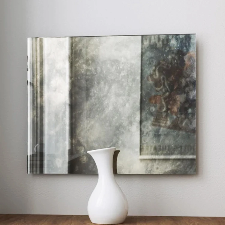 Wall Hung Antique Rectangular Mirror Customize Tinted Mirror