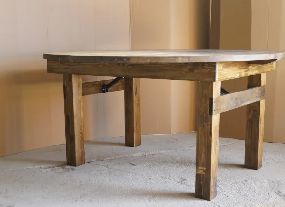 Solid Pine Wood Dining Round Table Folding Farm House Outdoor for Wedding Party Farm Table