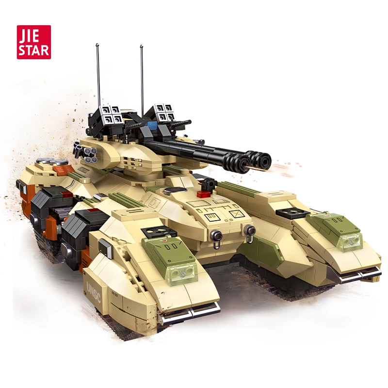 JIESTAR игрушки 1270 шт. большой набор M850 Седли Танк diy строительные для мальчиков Игрушки детей пластиковые блоки