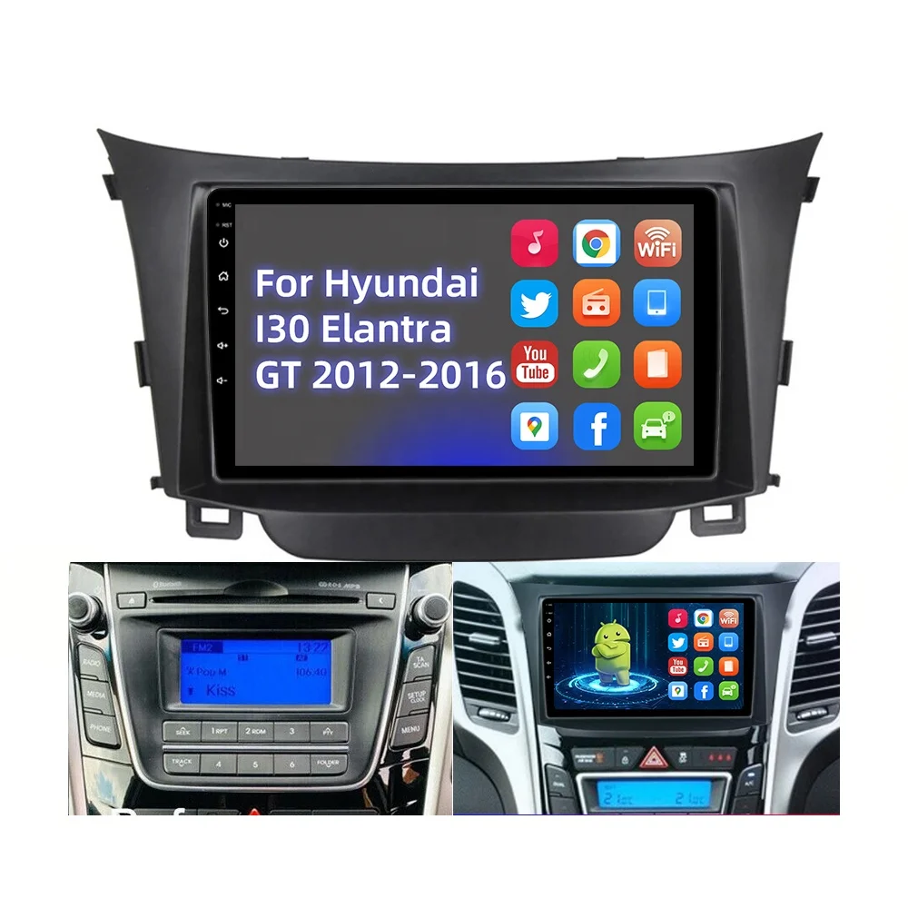 JYT 9inch BT WIFI GPS Multimedia Player 2 Din Car Stereo For Hyundai I30 Elantra GT 2012-2016