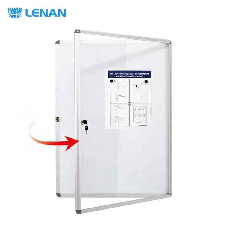 Акриловая настенная Закрытая доска для объявлений, алюминиевая рамка, магнитная доска для объявлений, запирающаяся доска для объявлений