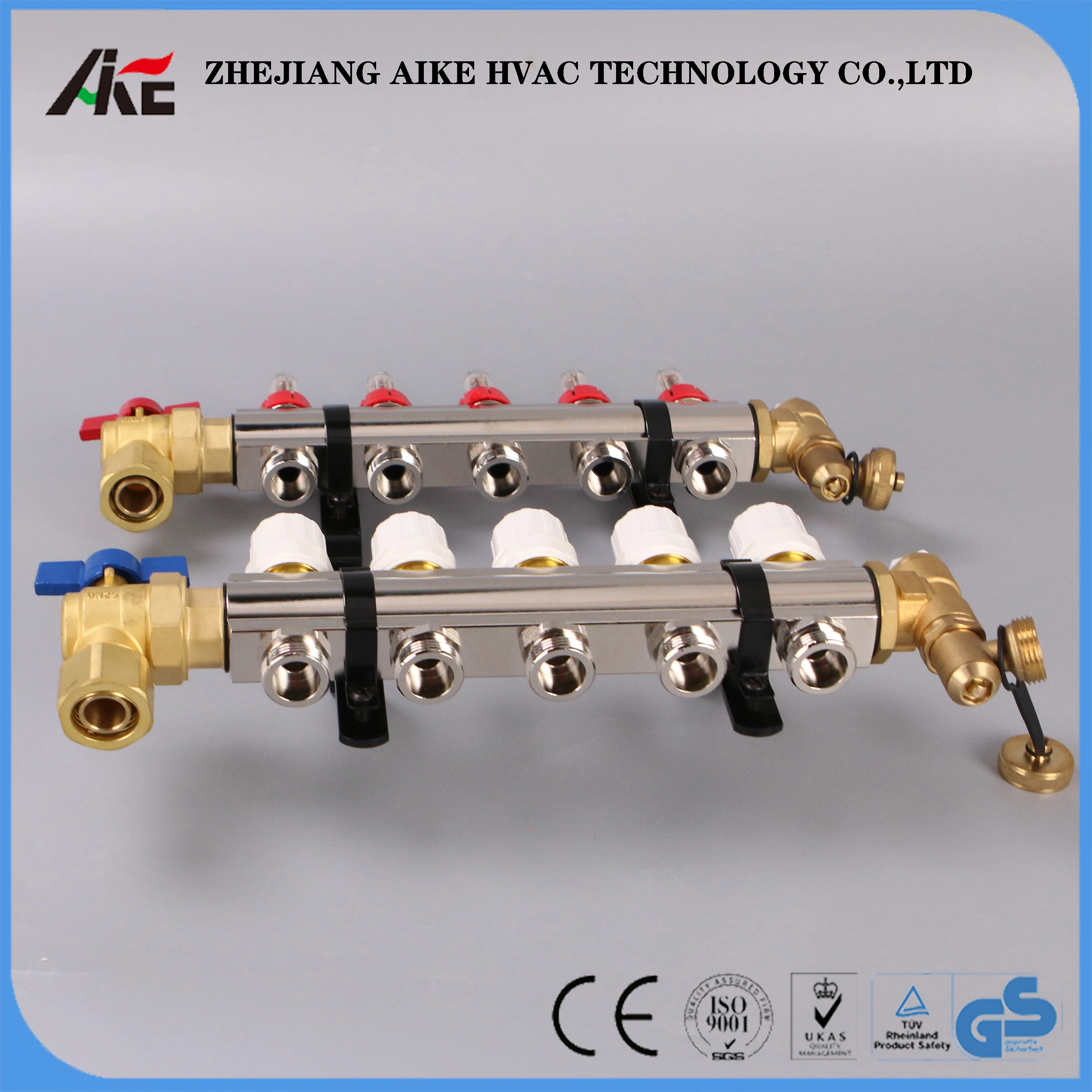 hot sale factory price brass valve kit manifold for radiant underfloor heating brass manifold