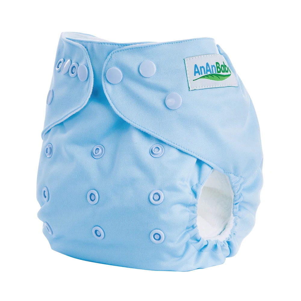 2023 AnAnBaby Ecological  Environmental Leak Proof  Plain Color  Baby Diapers