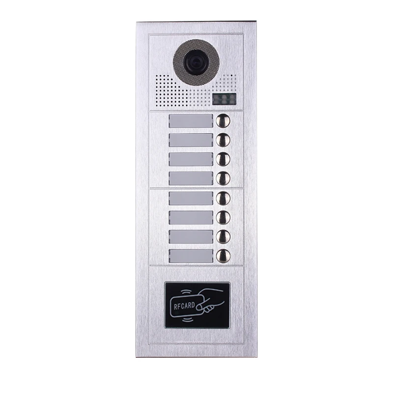 10' Video Door Phone Intercom System 8 Monitors+1 Doorbell Camera for 8 Apartment