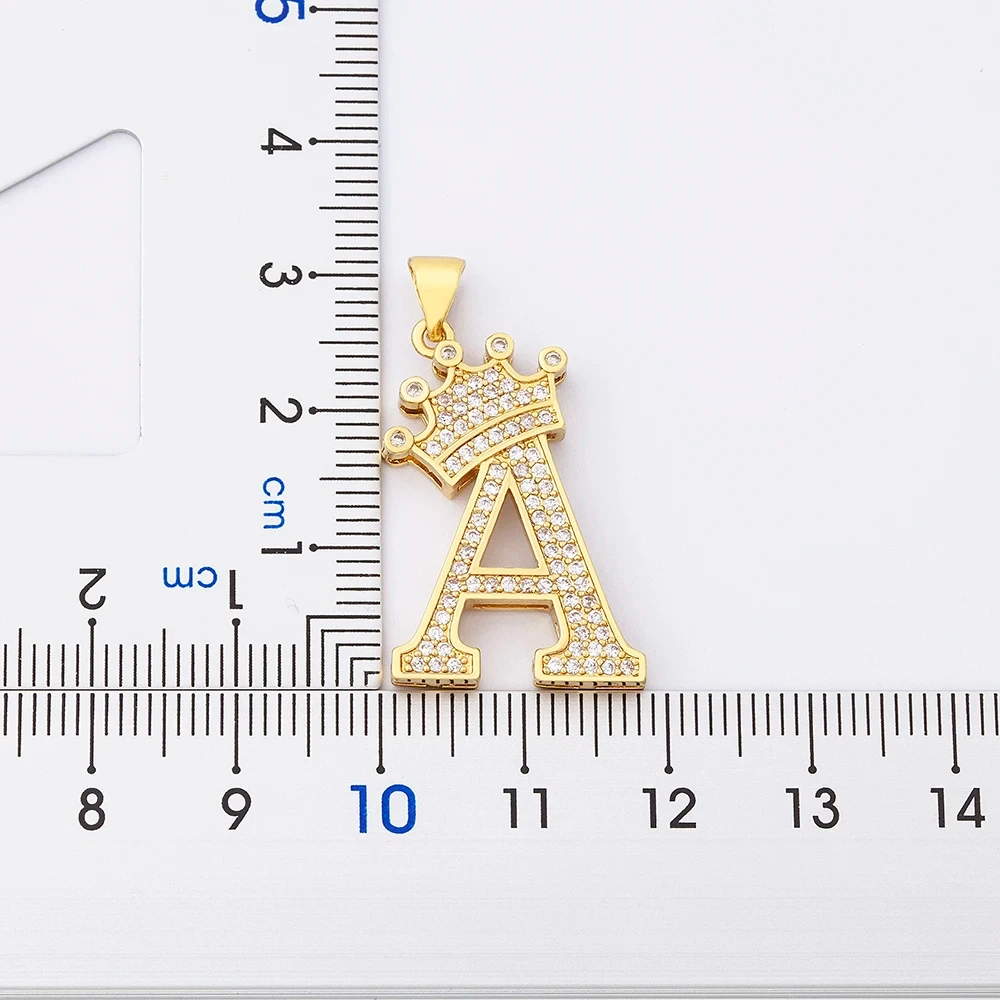 Новинка роскошная медная циркониевая A-Z корона подвеска в виде алфавита цепочка ожерелье стиле хип-хоп модные женские и мужчины ювелирные изделия с первоначальным именем