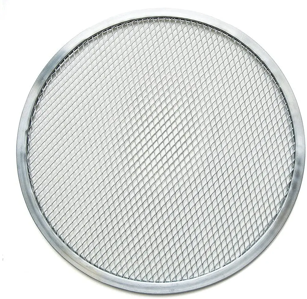 6-22 inch aluminium screen pizza stone non stick mesh net baking tray