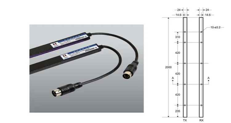WECO Elevator Light Curtain Elevator Parts 917A61-AC220 Lift Door Sensor
