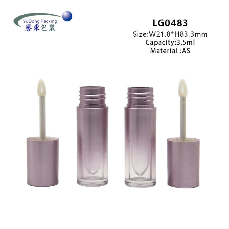 2022 wholesale 3ml gradient frosted lip gloss tubes with wands custom logo