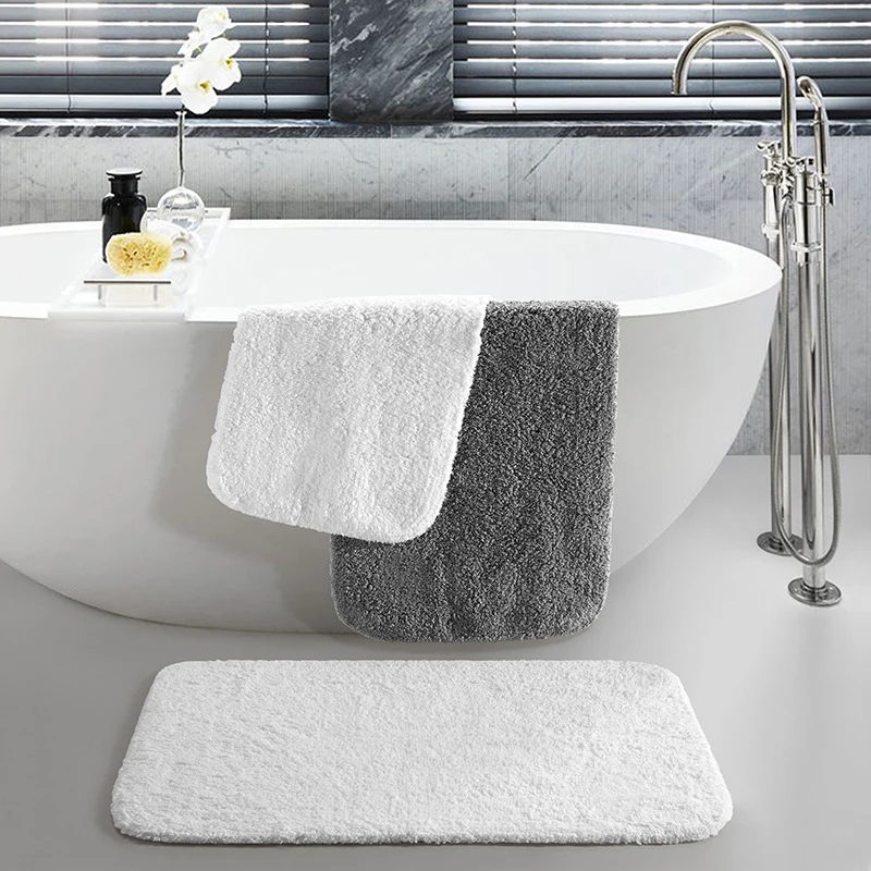 High Quality Tufted White Non Slip Cotton Bath Mat Anti-Slip Terry Bath Mat For Hotel