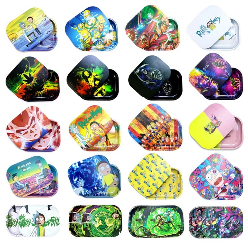 
Design Tobacco Tray 18x14cm Herb Weed Rolling Tin Tray With 3D Magentic Lid 