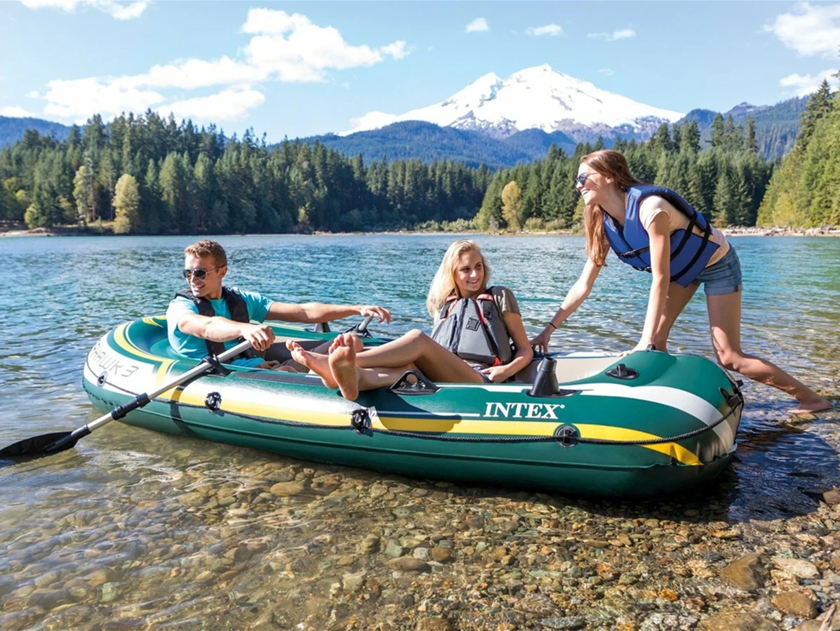 B07 Intex 68380 seahawk  air boats Inflatable 3 Persons fishing boat with Paddles&pump rafting boat for outdoor