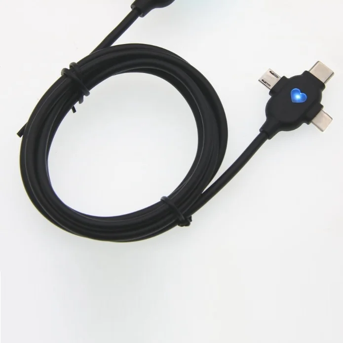 Custom Logo USB Data Charging Cable USB Micro Type C Cable 3in1 LED USB cables