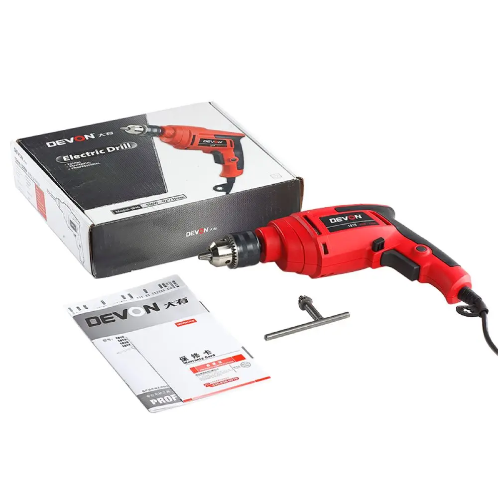 DEVON Speed Control 13mm Angle Drill Power Tool Dc Electric Drill For Household Use