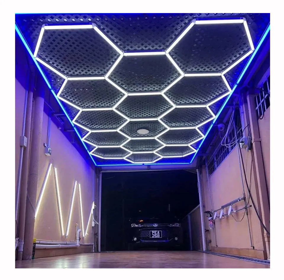 HanYin factory sell led ceiling light for auto detailing shop garage hexagonal led light