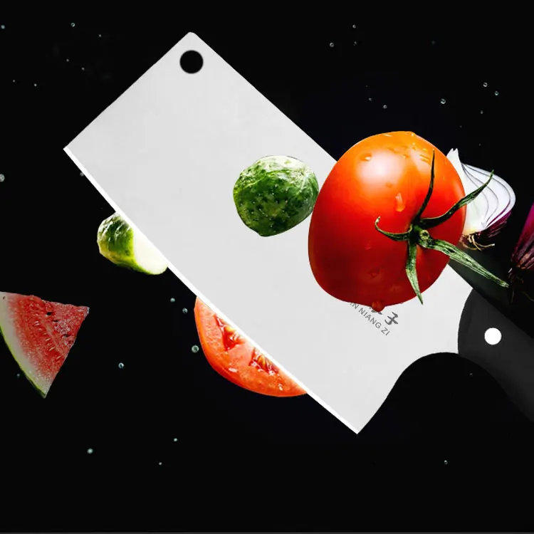 China Factory Wholesale Professional Meat Cleaver Sharp Kitchen Knife with Plastic Handle Stainless Steel Material 3Cr13
