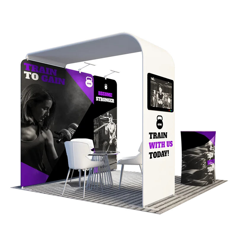 MERIS TV Display Trade Show Equipment Exhibition Booth Display Light Box Aluminum fabric custom printing