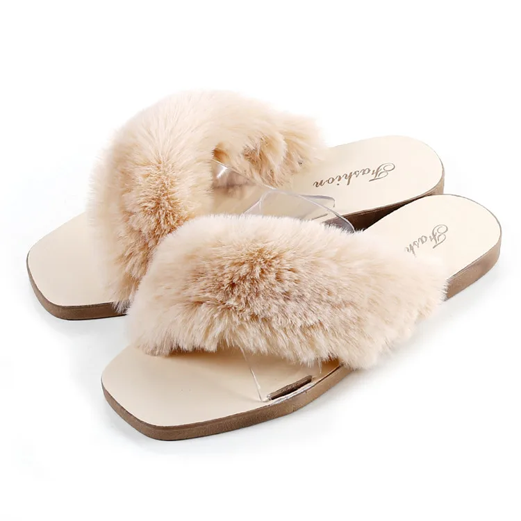 
Made in China superior quality comfort fake fox fur slipper 