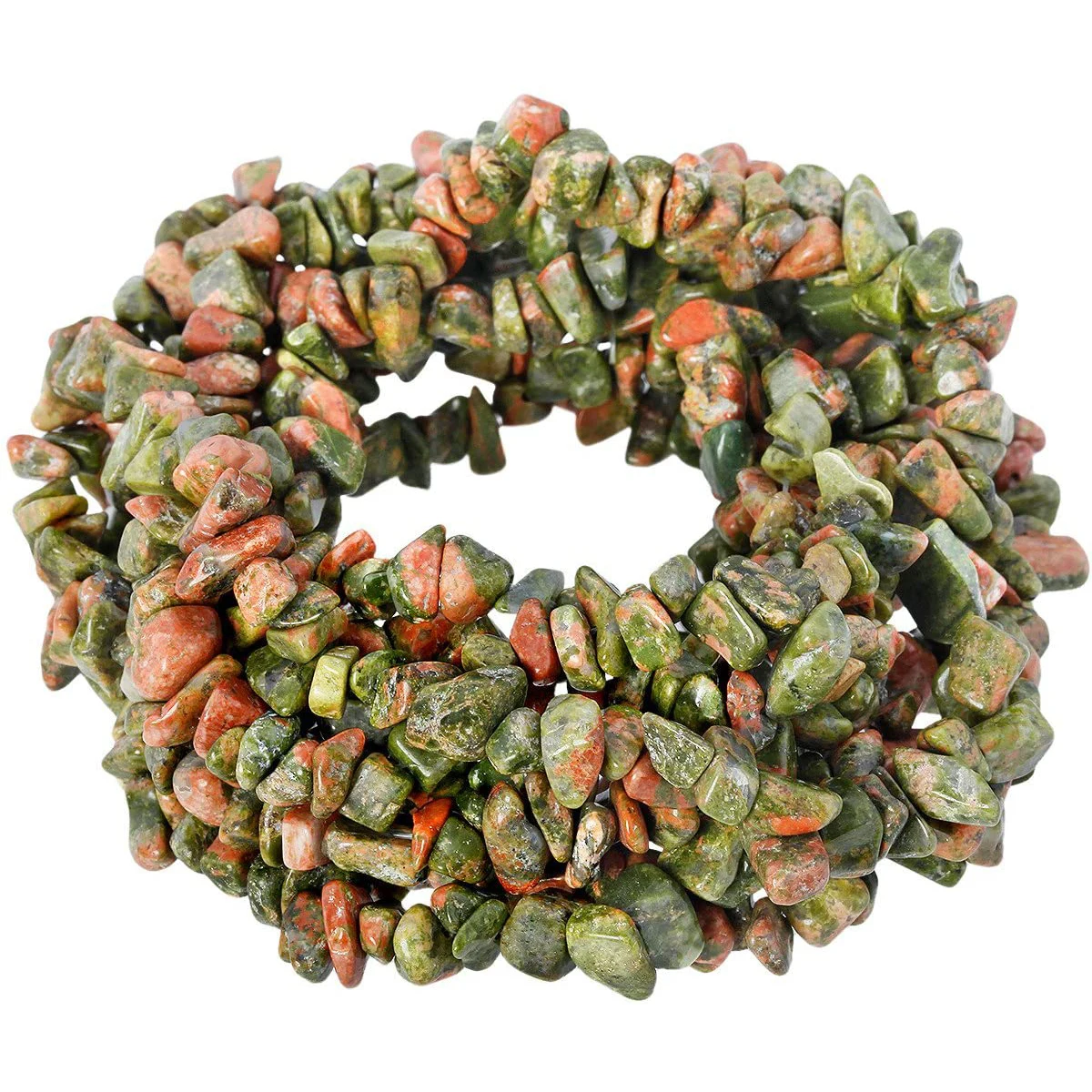 5-8mm Healing Reiki Unakite Rose Quartz Beads Natural Stone Gravel Gemstone Chips Beads Wholesale Loose Beads for Jewelry Making