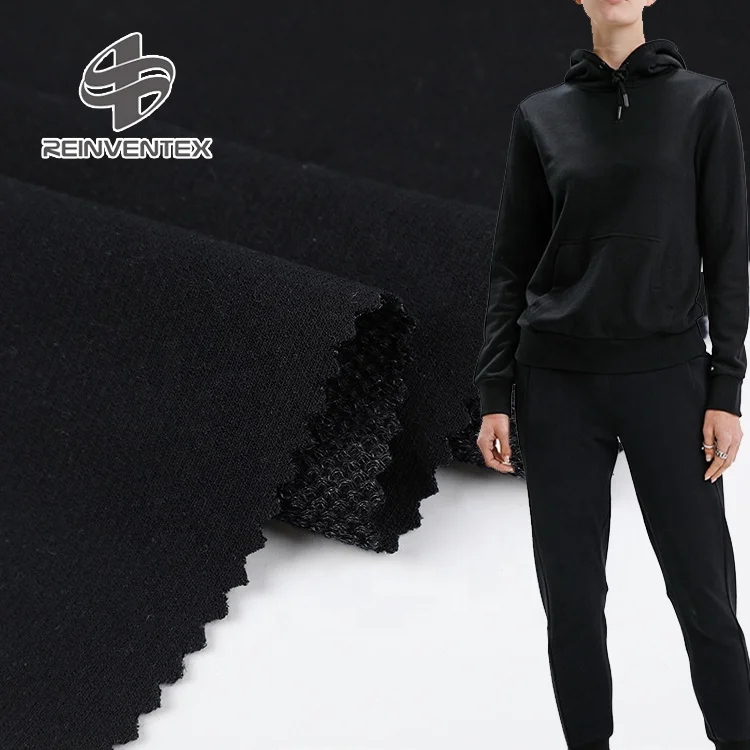 3009-H Hoodie sweater material stretch heavy polyester rayon spandex french terry knit fabric