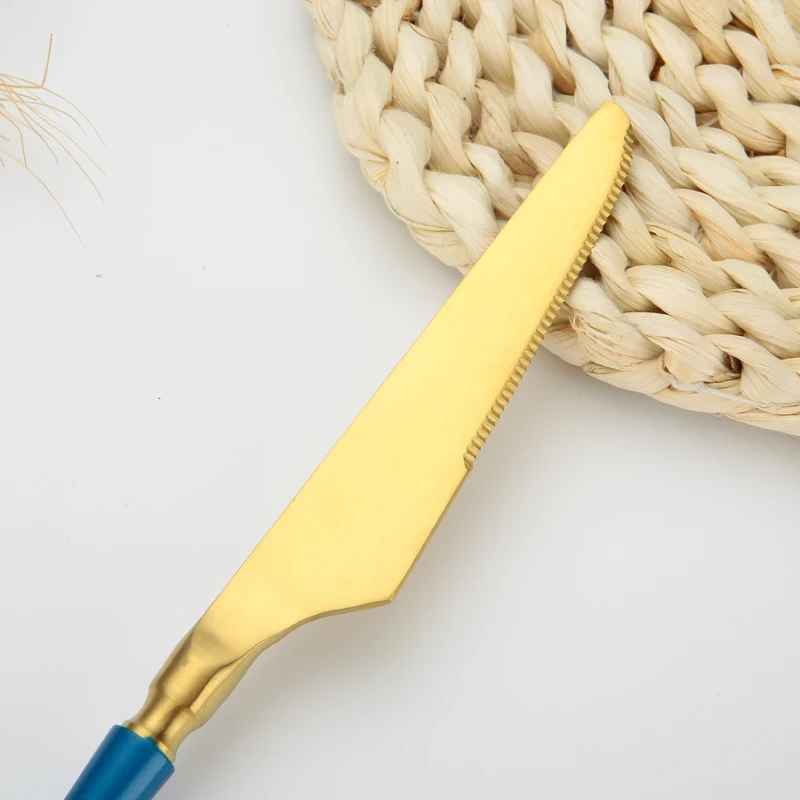 Wedding event western tableware,304 stainless steel small waist gold white cutlery