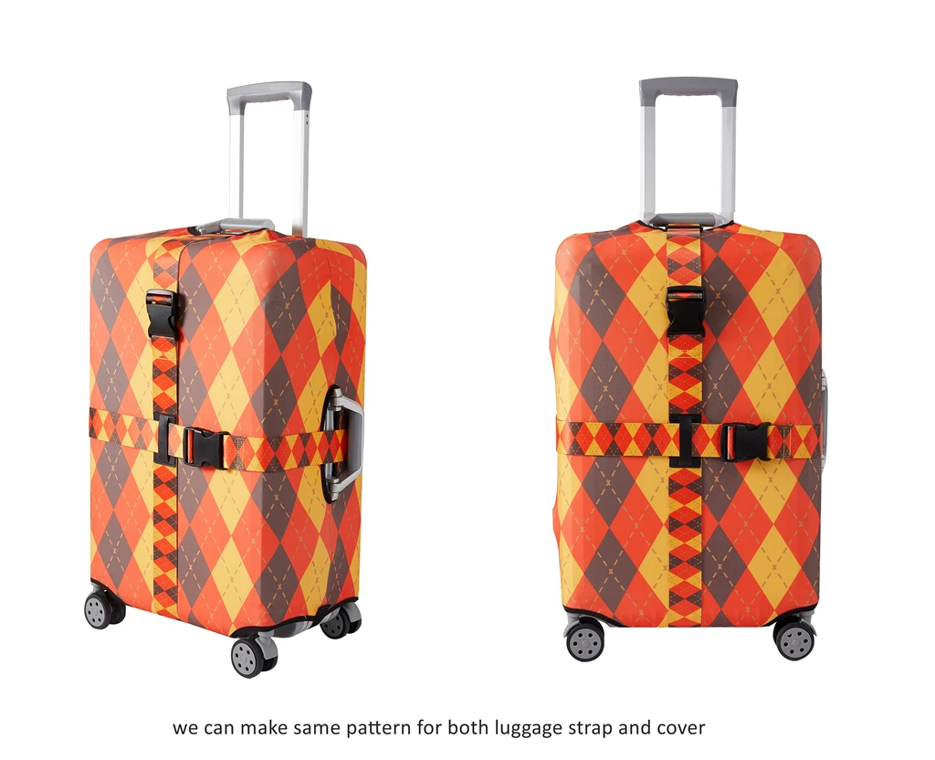 Custom Made Print Logo Polyester Travel Bag Suitcase Belt Luggage Strap Belt With TSA Lock