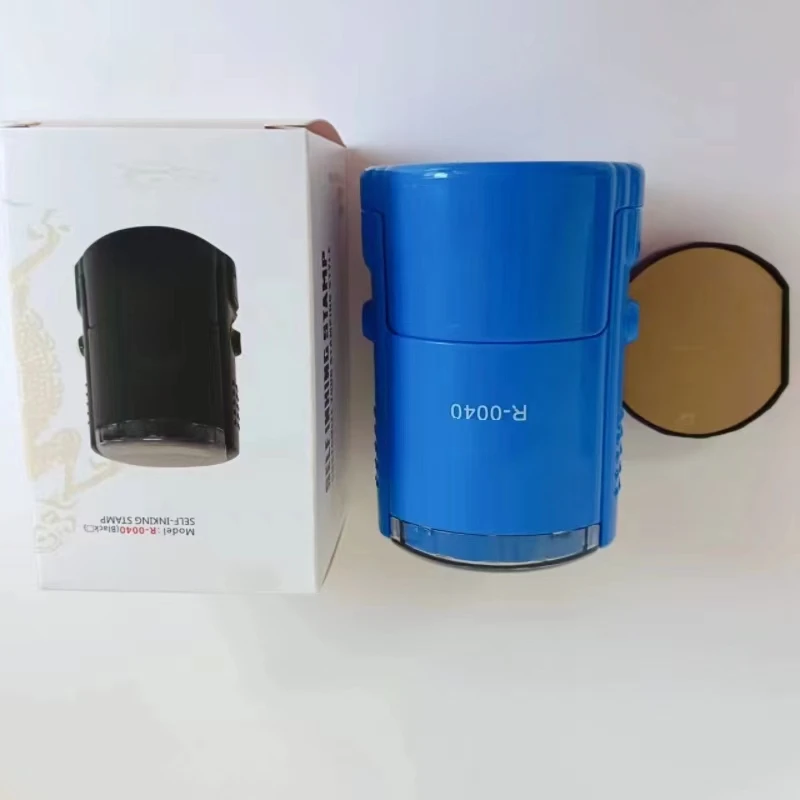 Top Seller New Model round 40mm date office use self inking laser rubber Stamp.