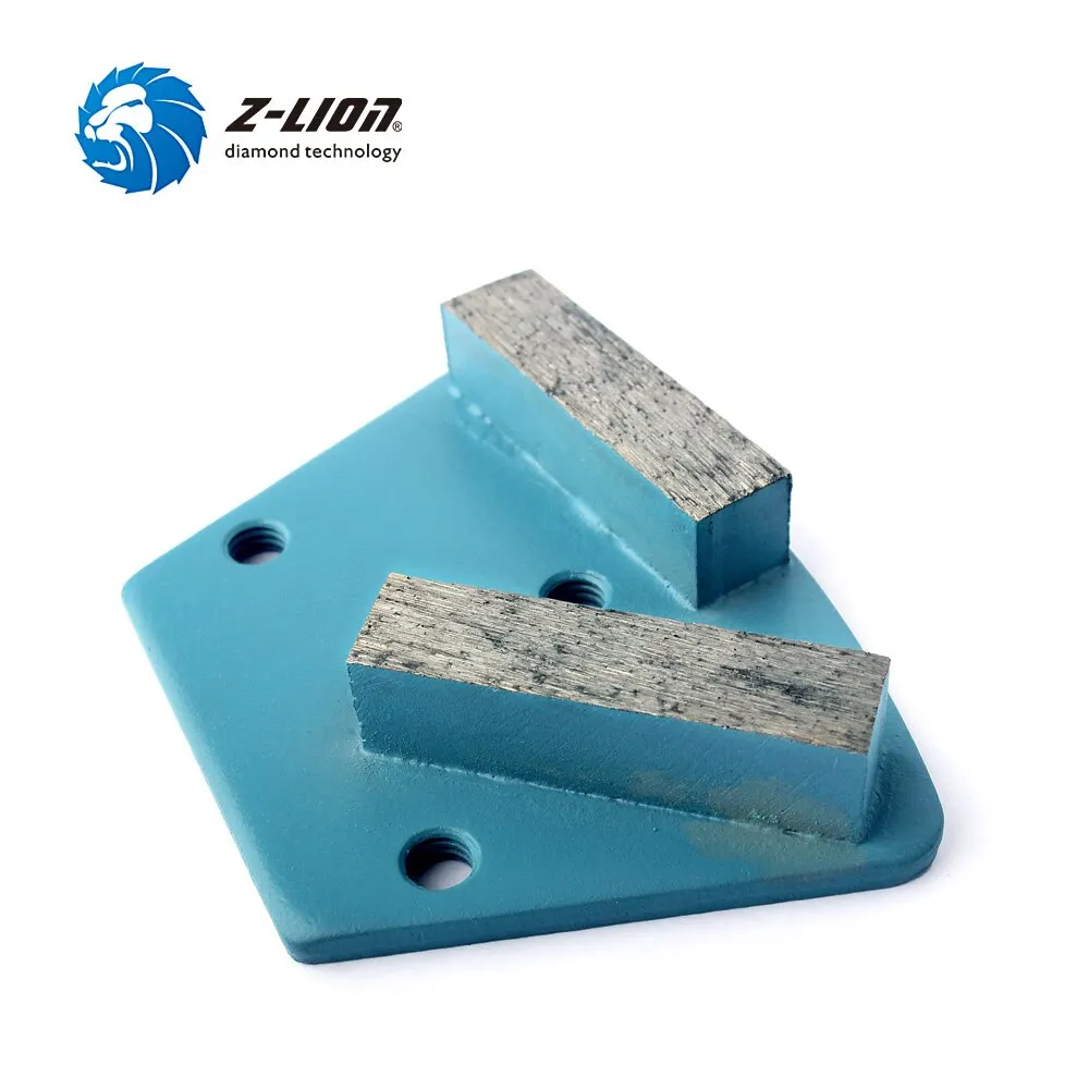 Z-LION 2 Segments Diamond Metal Bond Trapezoid Grinding Pad for Concrete Floor ZL-16L