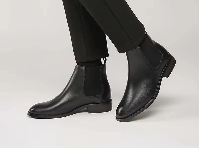 Loafer Boots Trending Popular Mens Genuine Leather Shoes Elegent Female Boys Man Slip-on Quality Chelsea Boot