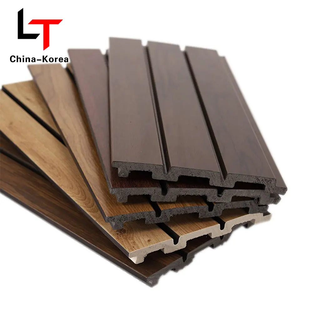 LT Factory Price PS WPC Alternative fluted wall panels For Hotel Interior And Exterior Decoration 3d Slat