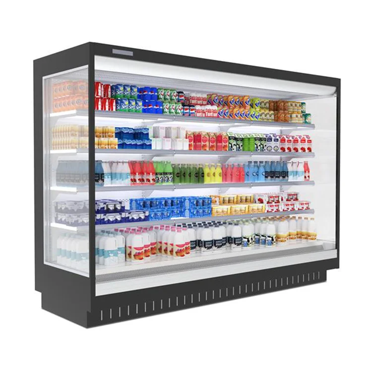 8ft Remote Open Type Display Multideck Chiller Supermarket Refrigerator for Drink Yogurt Bottle Milk Beer