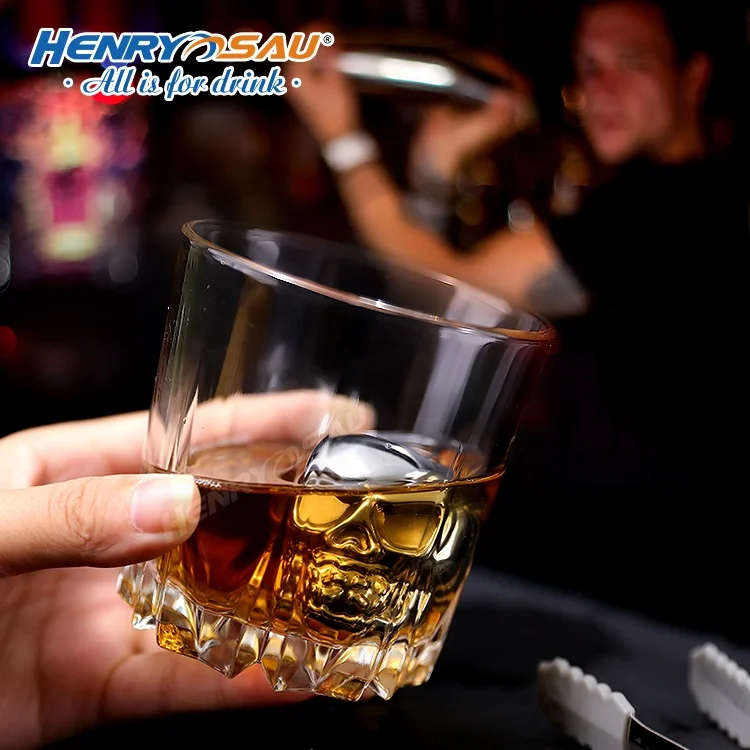 Metal Ice Cubes Refreezable Chilling 3D Skull Head Whiskey Reusable Ss 314 306 Cooling Stone for drinks
