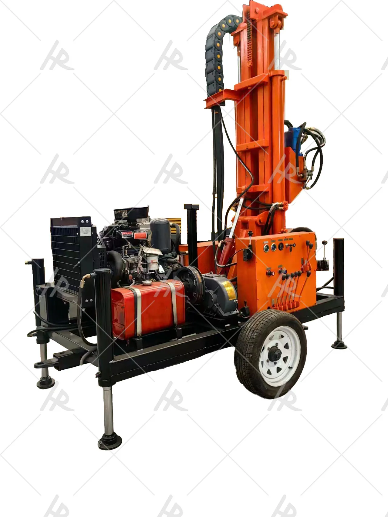 Diesel hydraulic drilling rig 200m rock drilling rig Large diameter water well drilling rig